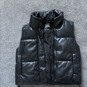 Zara Black Puffer Vest